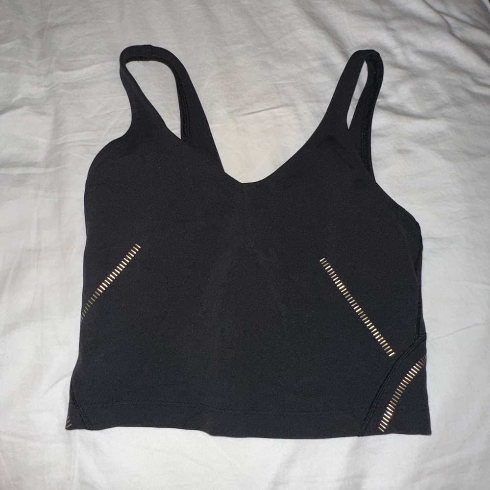Black limited edition gold reflective Lululemon align tank